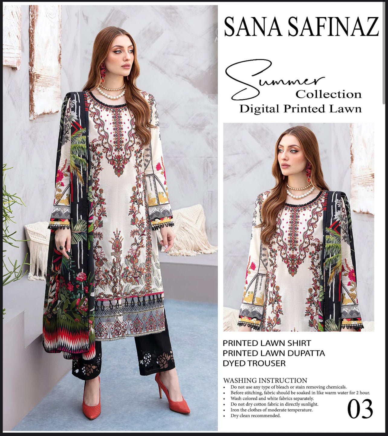 Sana Safinaz Lawn 3pcs ( Copy )