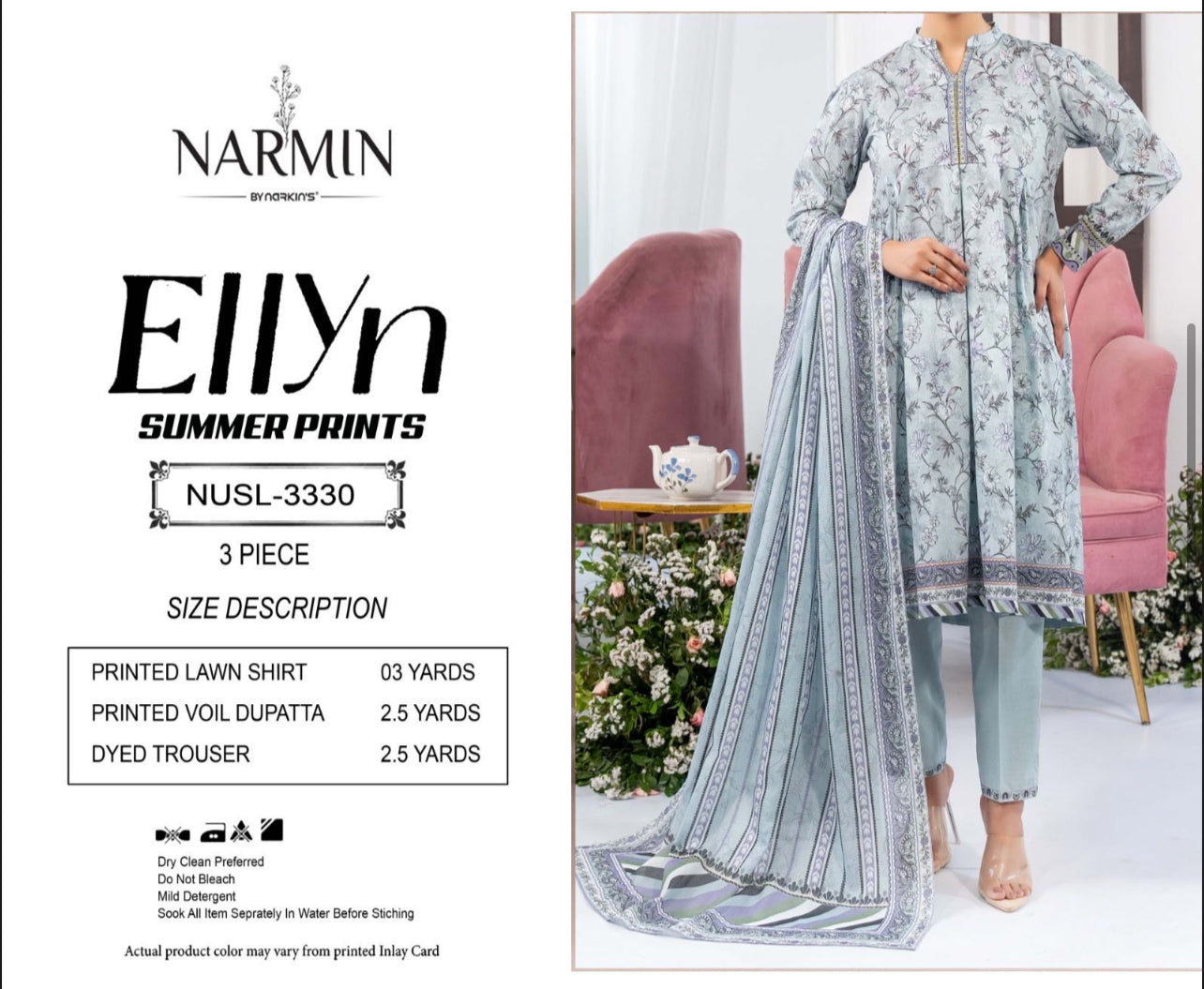 Narmin By Narkins Outlet Stock Original Lawn 3pcs