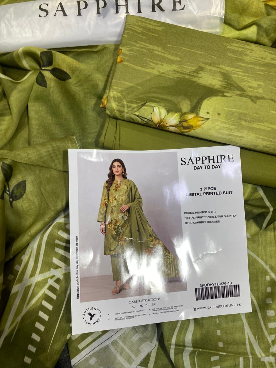 SAPPHIRE 90/70 Pure Lawn 3pcs