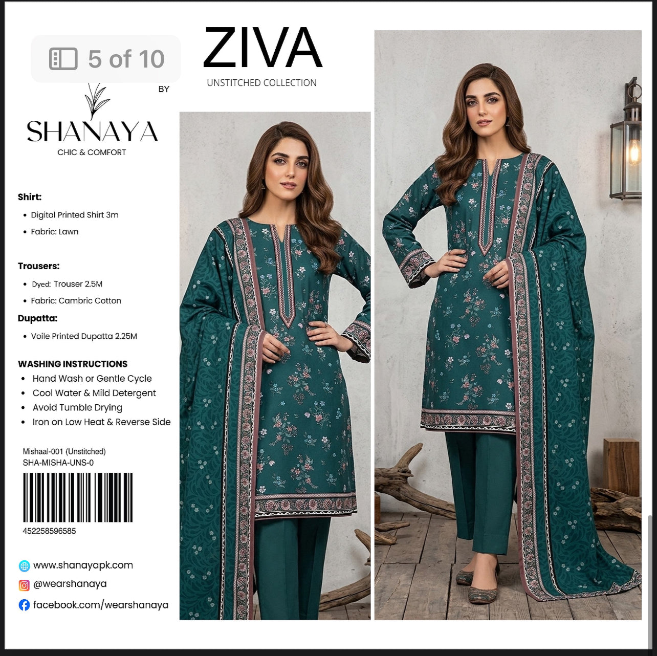 Ziva By Shanaya Lawn 3pcs