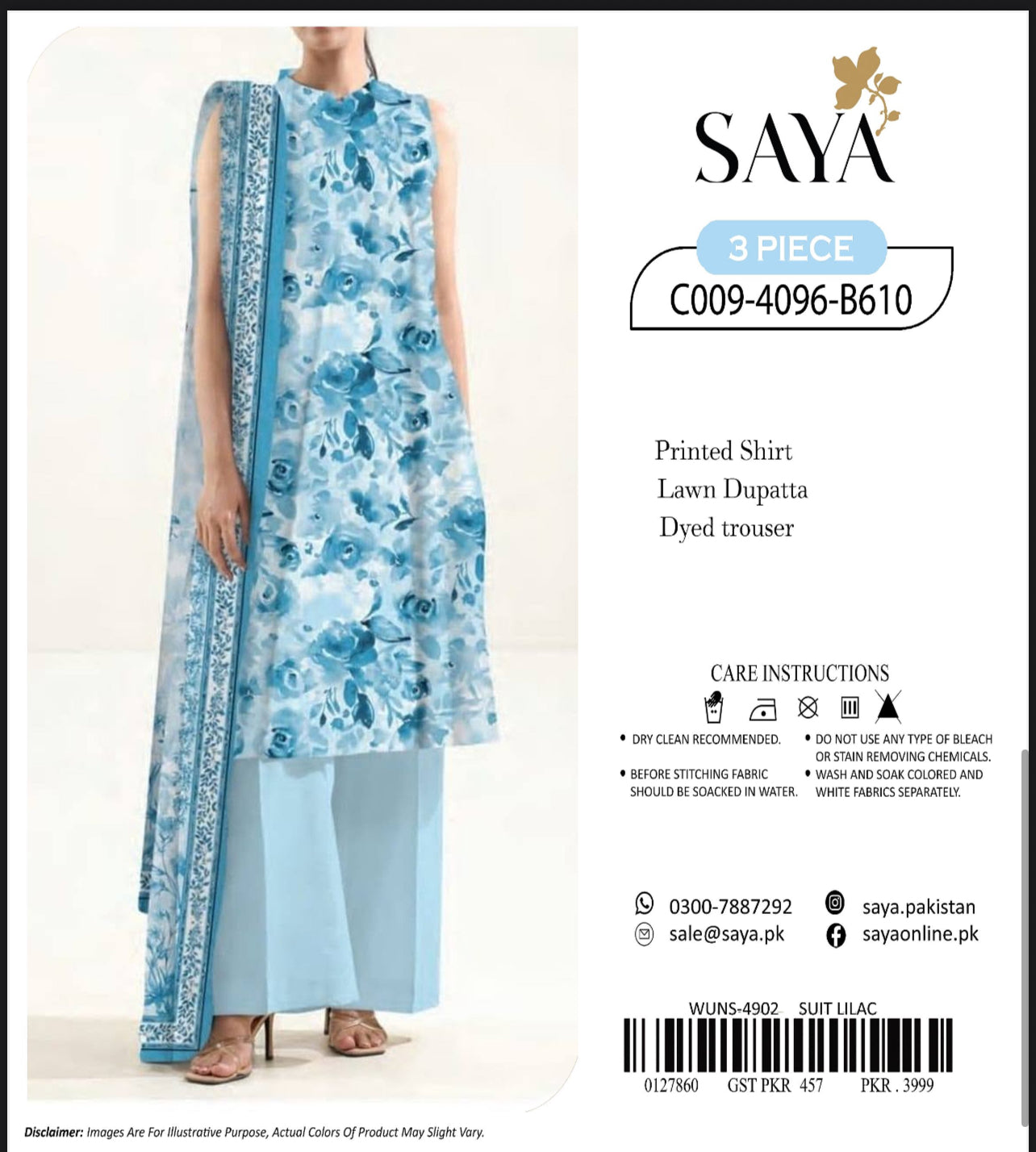 Saya Lawn 3pcs Replica