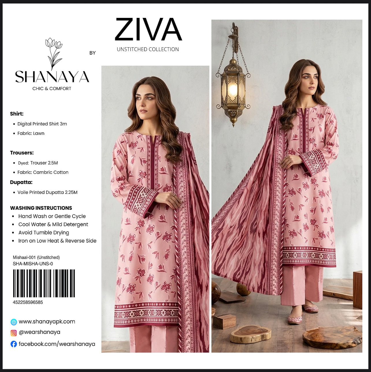 Ziva By Shanaya Lawn 3pcs
