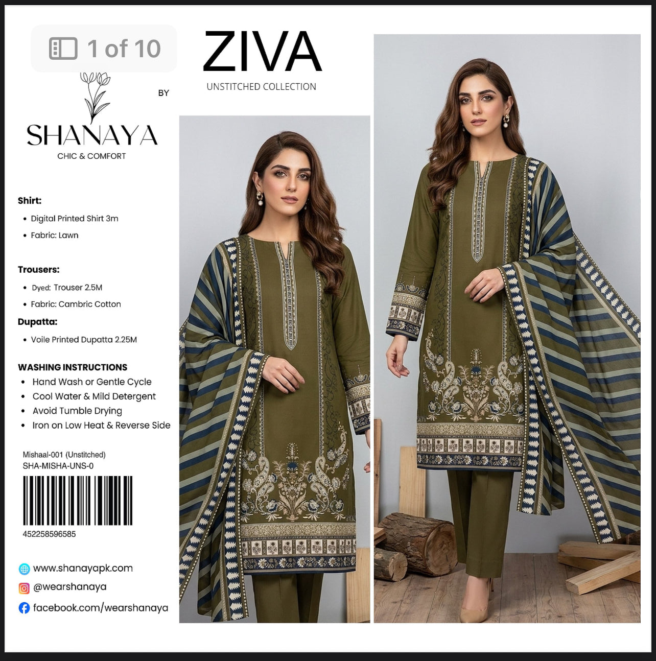Ziva By Shanaya Lawn 3pcs