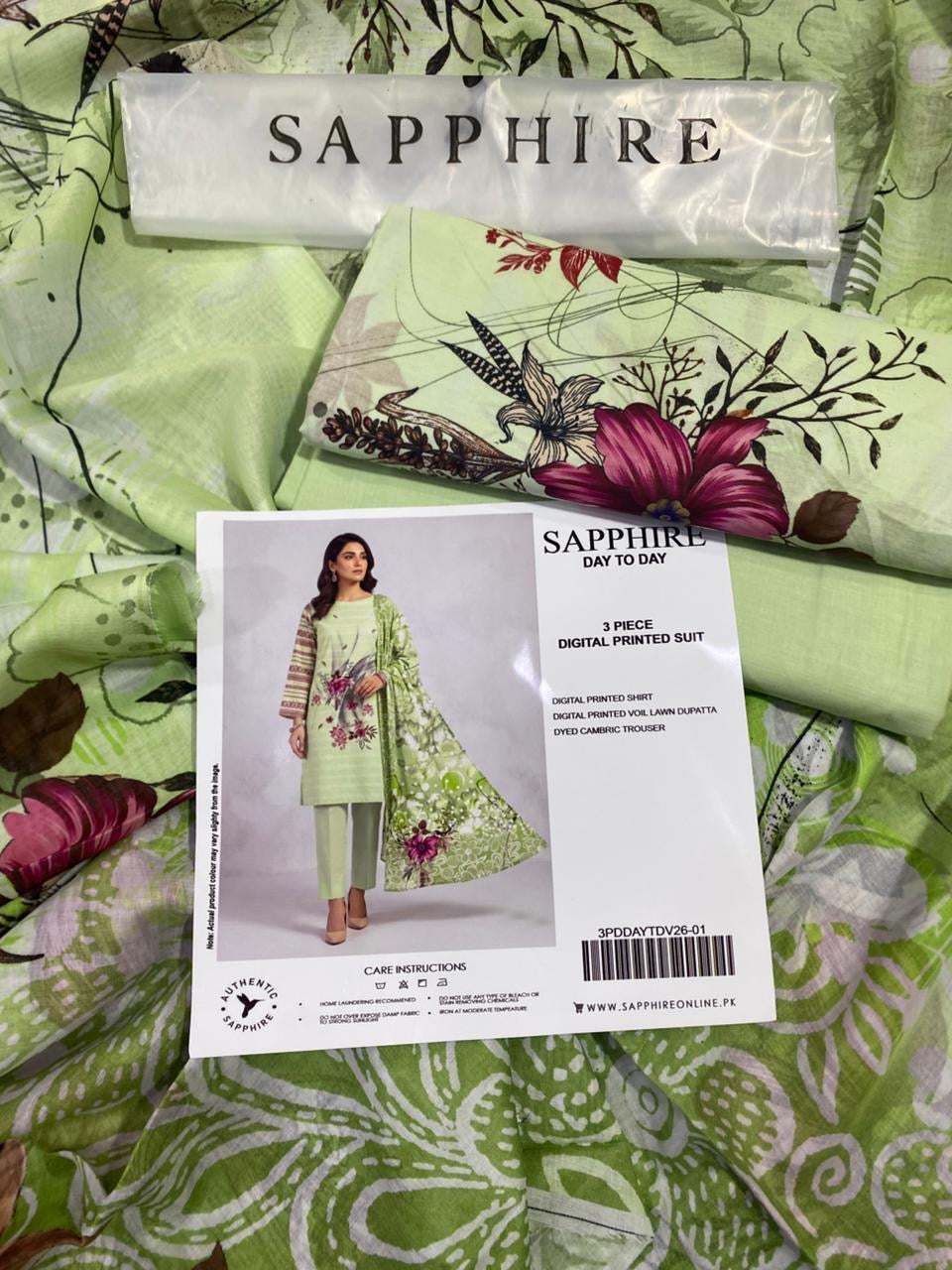 SAPPHIRE 90/70 Pure Lawn 3pcs
