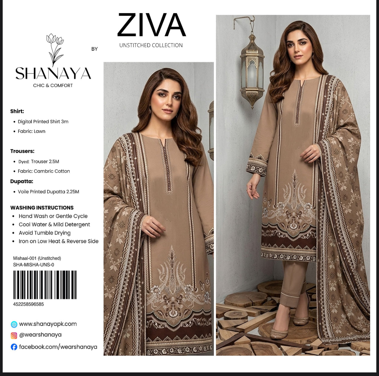 Ziva By Shanaya Lawn 3pcs