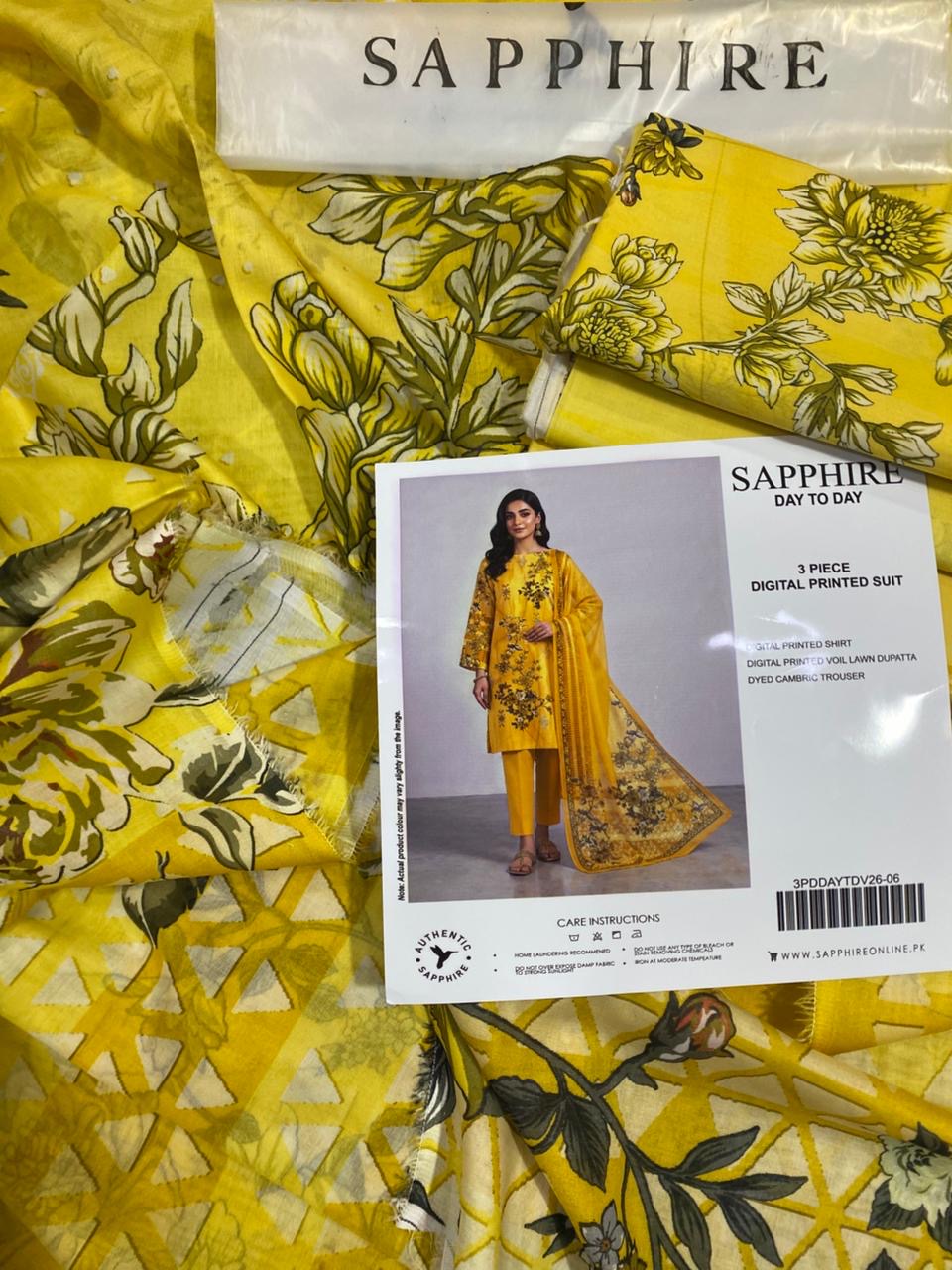SAPPHIRE 90/70 Pure Lawn 3pcs