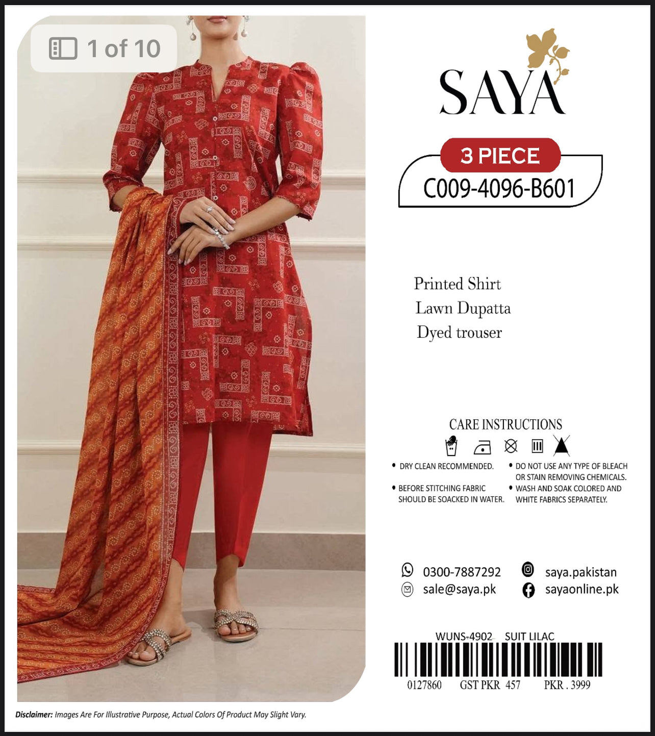 Saya Lawn 3pcs Replica
