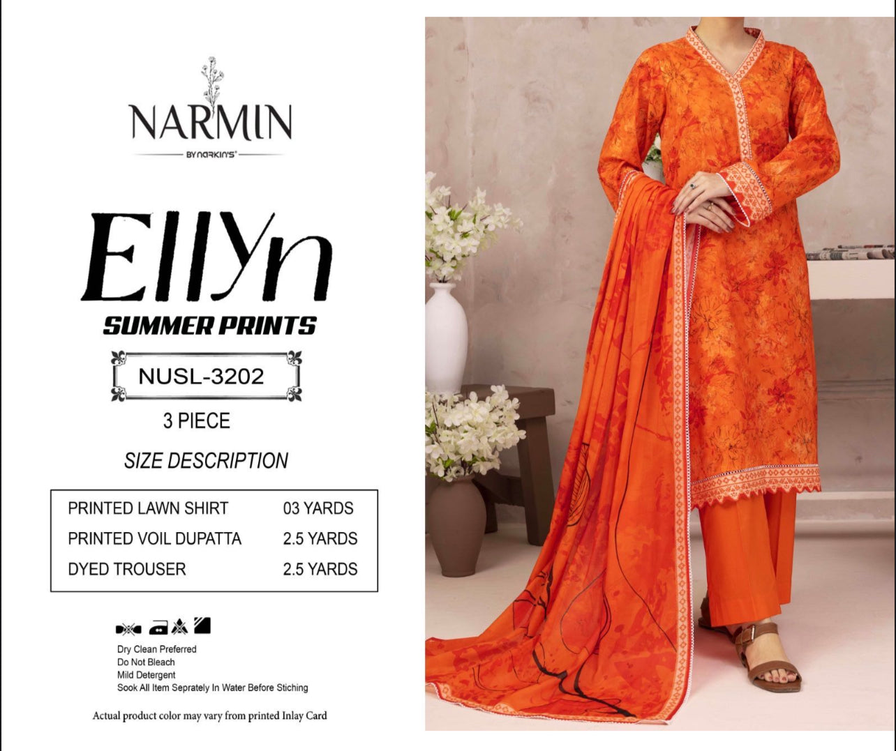 Narmin By Narkins Outlet Stock Original Lawn 3pcs