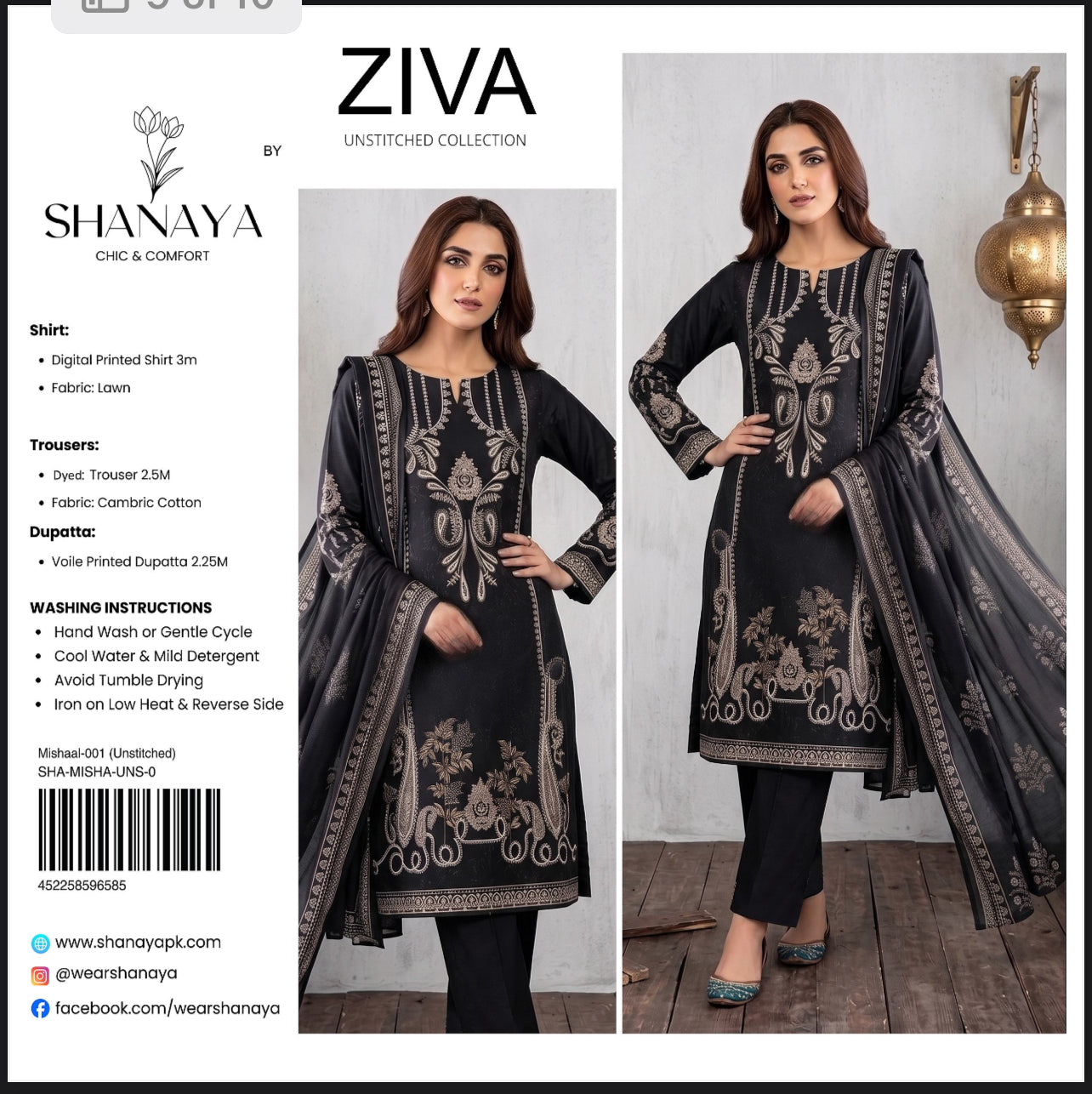 Ziva By Shanaya Lawn 3pcs
