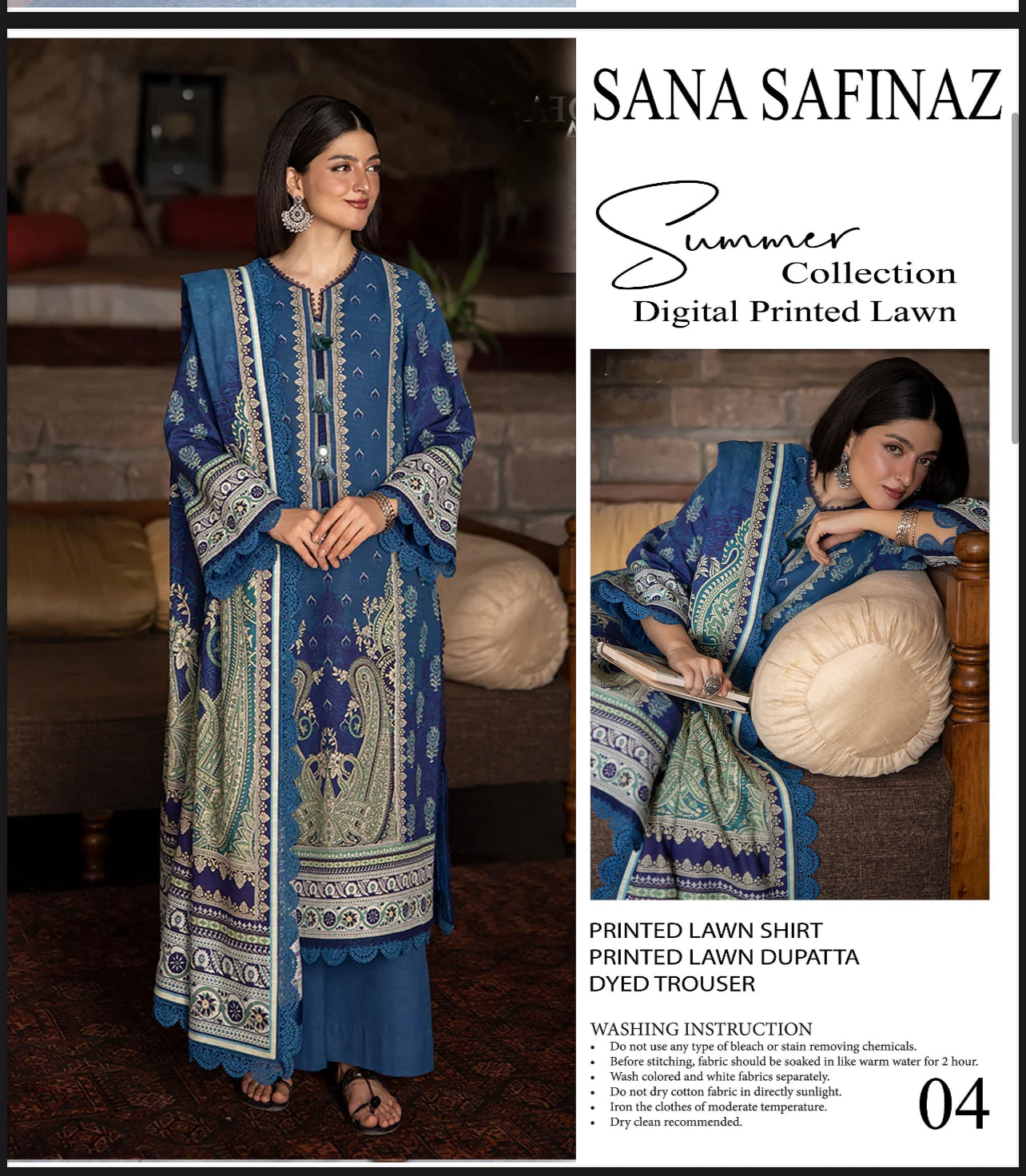 Sana Safinaz Lawn 3pcs ( Copy )