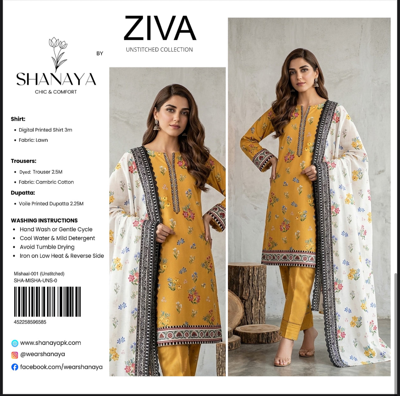 Ziva By Shanaya Lawn 3pcs
