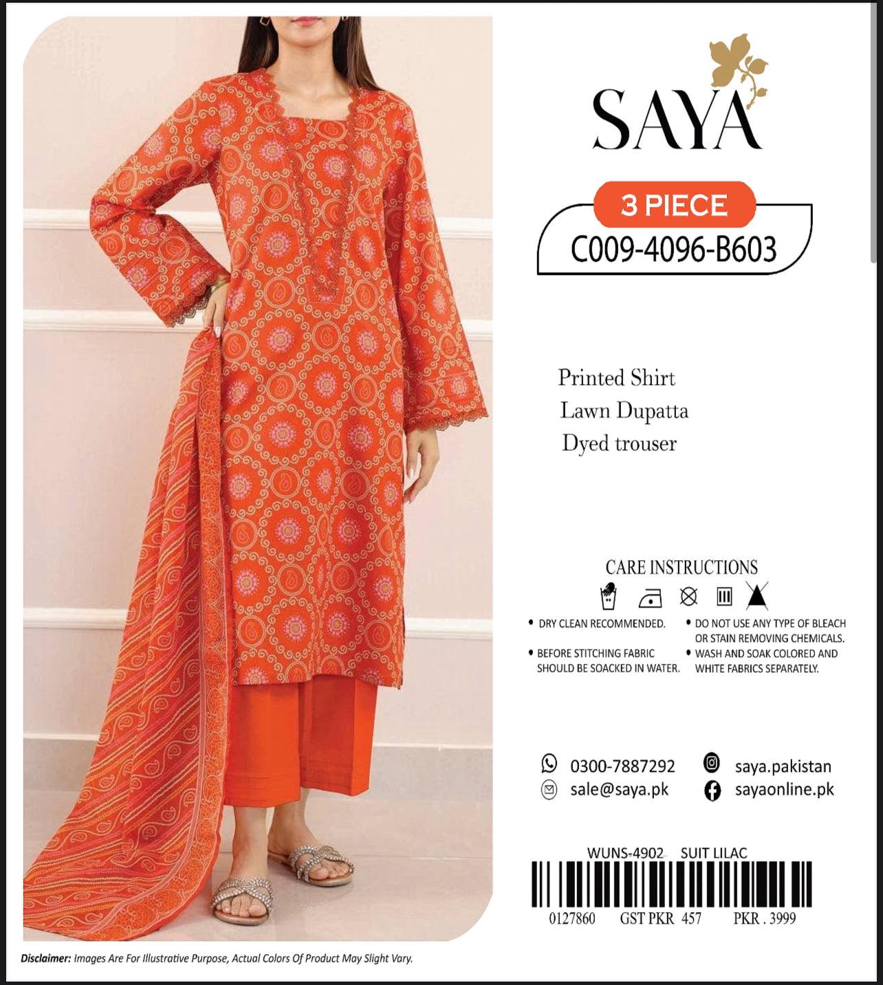 Saya Lawn 3pcs Replica