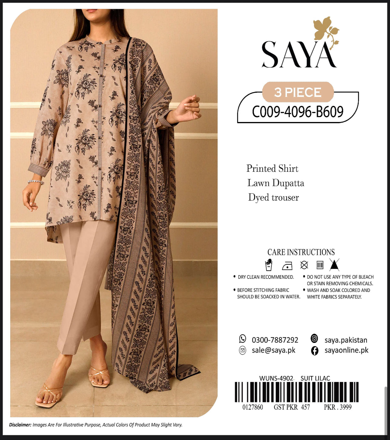 Saya Lawn 3pcs Replica