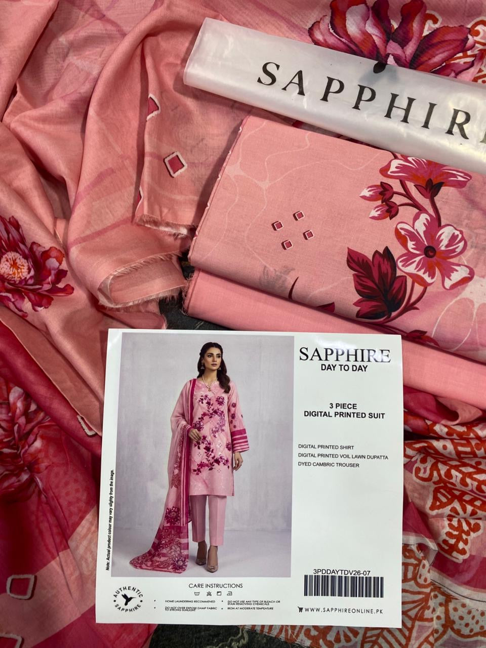 SAPPHIRE 90/70 Pure Lawn 3pcs