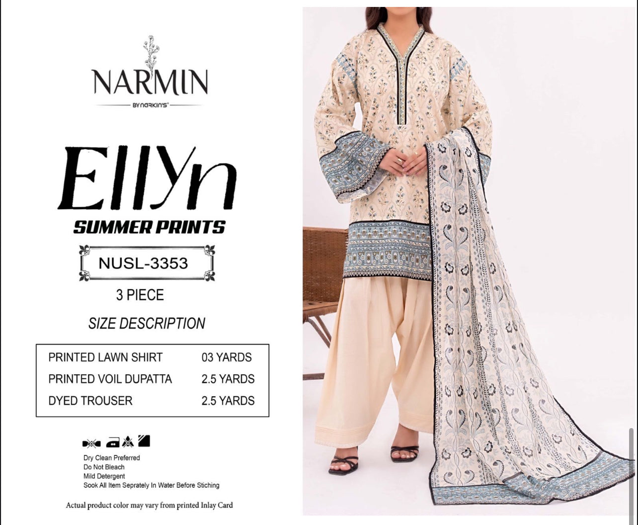 Narmin By Narkins Outlet Stock Original Lawn 3pcs