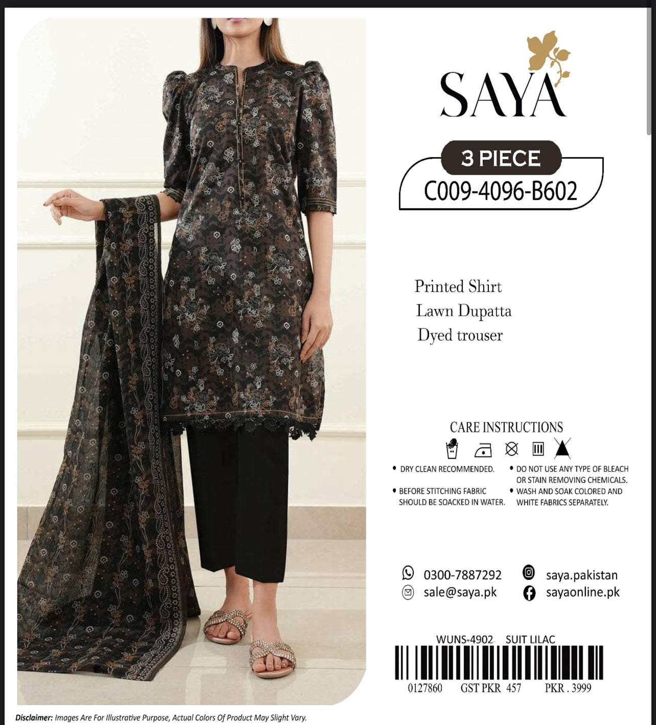Saya Lawn 3pcs Replica