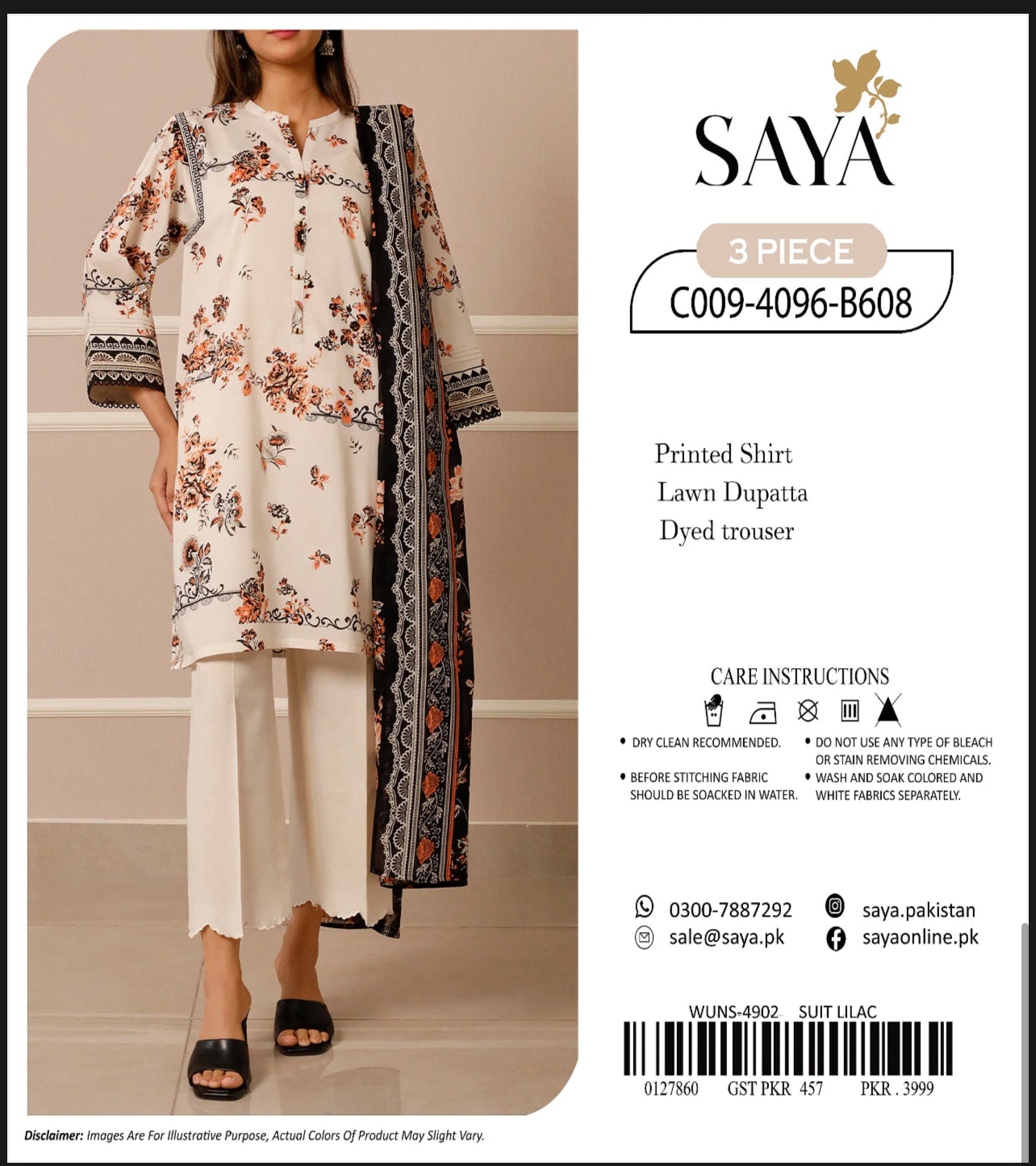 Saya Lawn 3pcs Replica