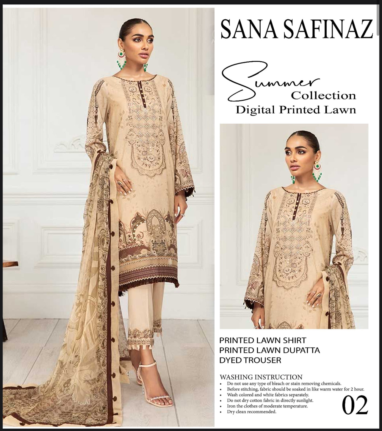 Sana Safinaz Lawn 3pcs ( Copy )